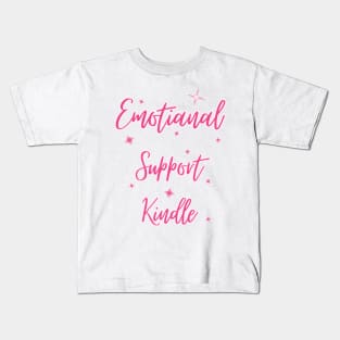 Emotional Support Kindle Pink - Sparkly Text Kids T-Shirt